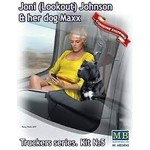 1/24 Joni Johnson Trucker Passenger Sitting w/Cell Phone & Dog Maxx
