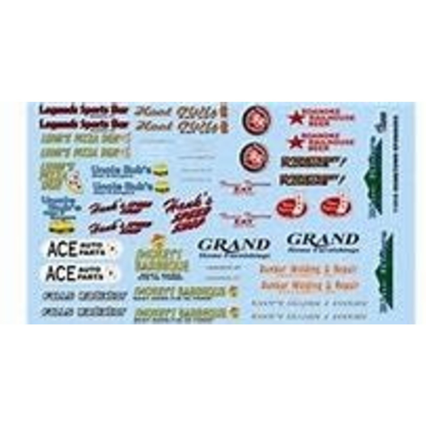 Gofer Racing Hometown Sponsors Decal Sheet