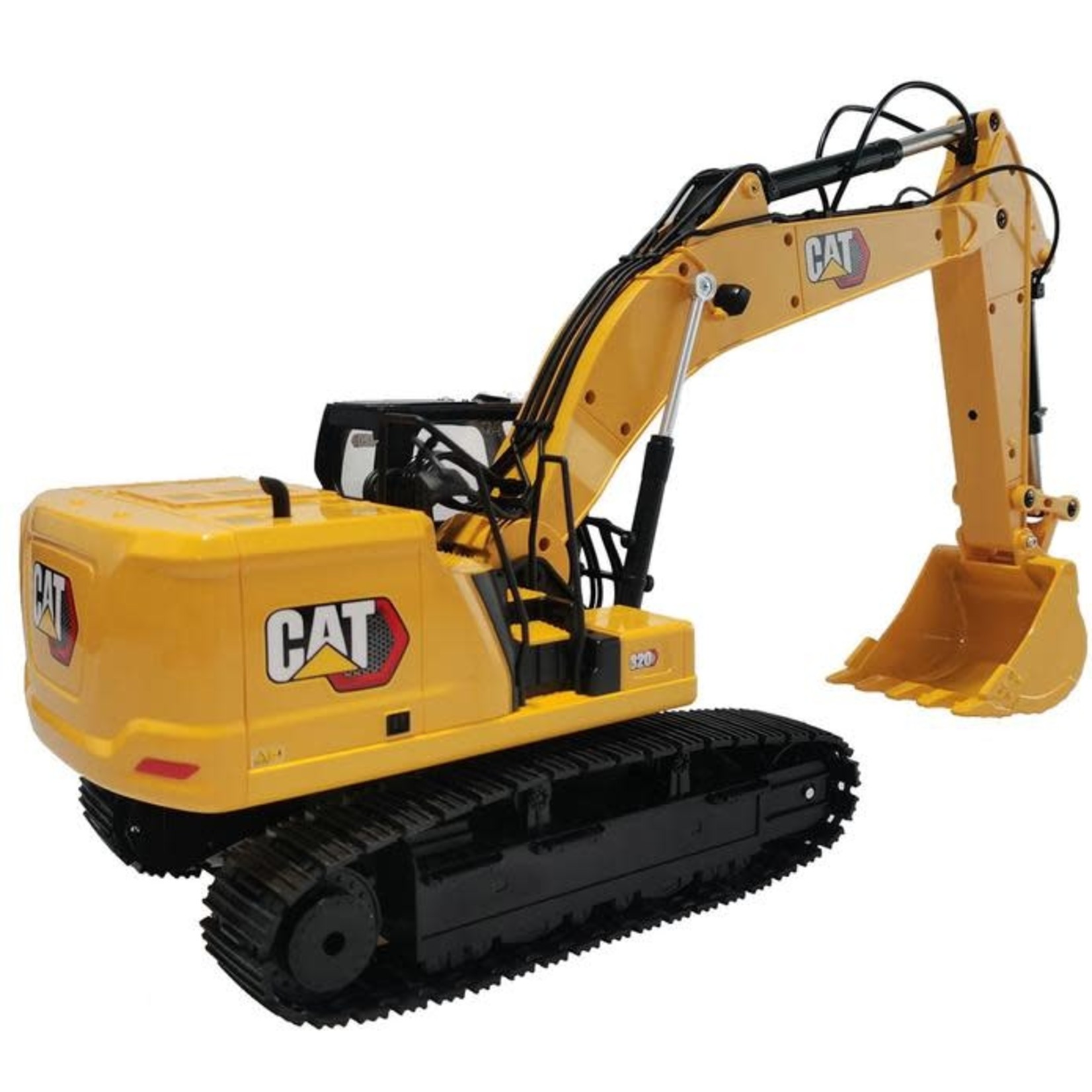 1/16 Scale RC Caterpillar 320 Hydraulic Excavator with Grapple and Hammer Attachments