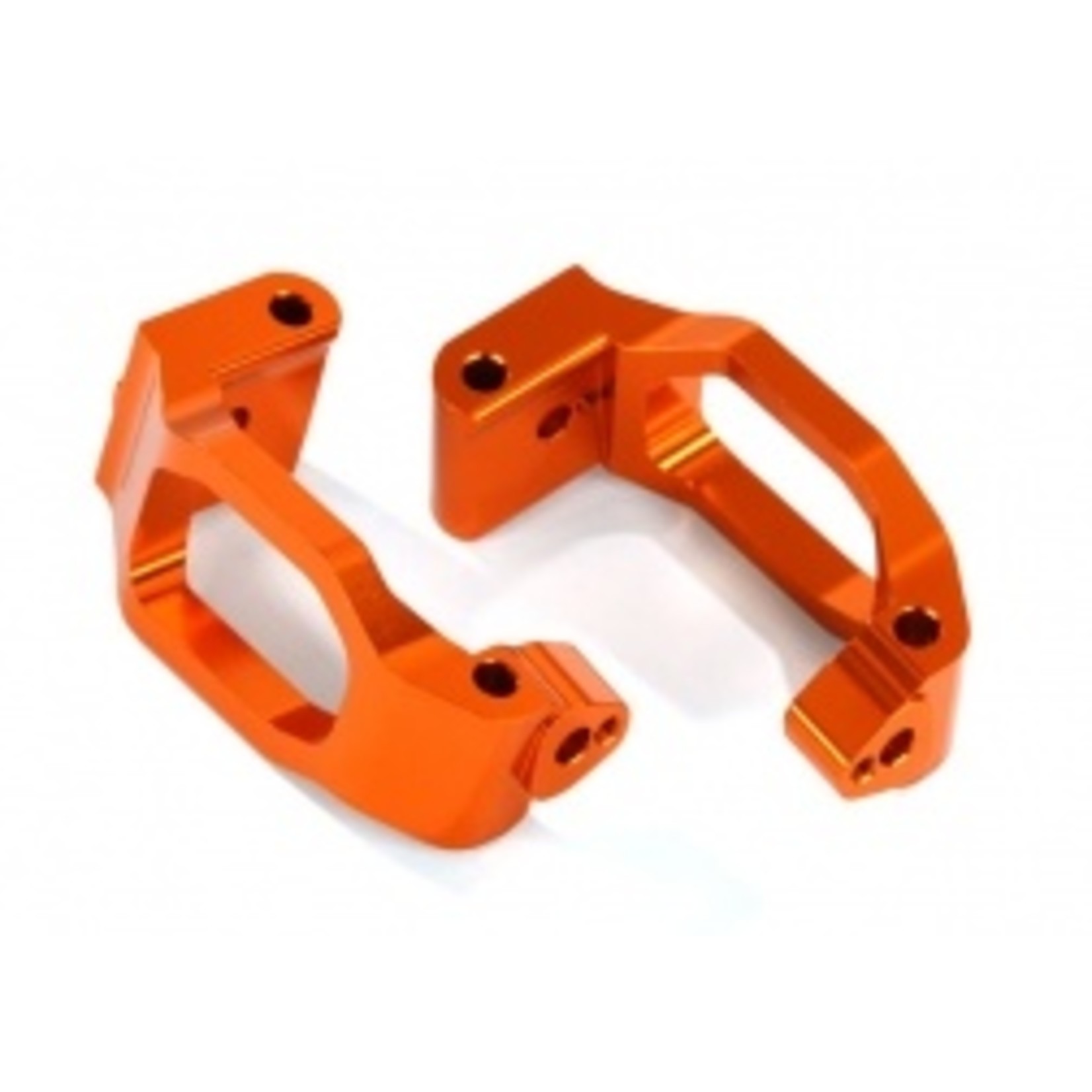 Traxxas Caster blocks (c-hubs), 6061-T6 aluminum (orange-anodized), left & right/ 4x22mm pin (4)/ 3x6mm BCS (4)/ retainers (4)