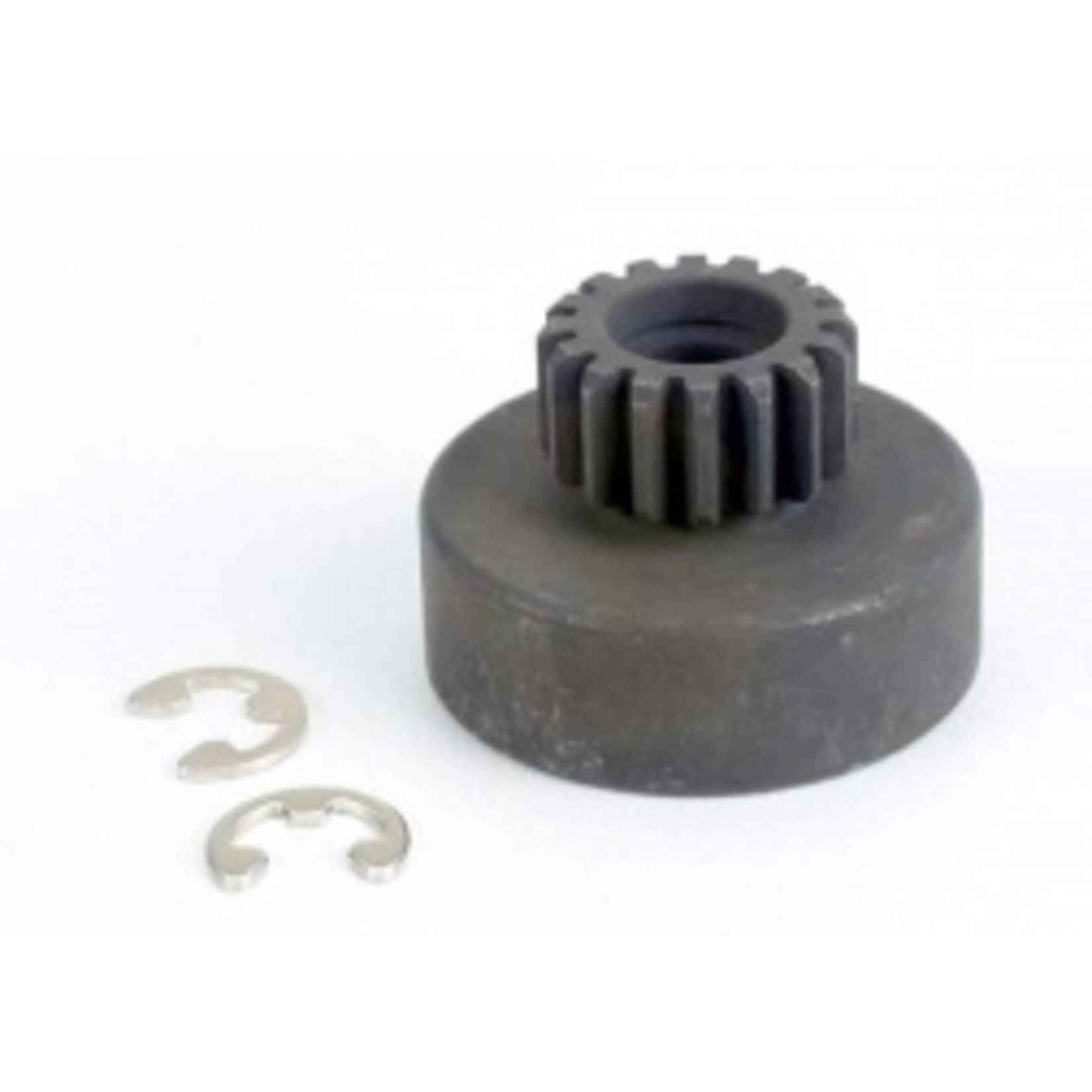 Traxxas Clutch bell, (16-tooth)/5x8x0.5mm fiber washer (2)/ 5mm E-clip (requires #2728 - ball bearings, 5x8x2.5mm (2)