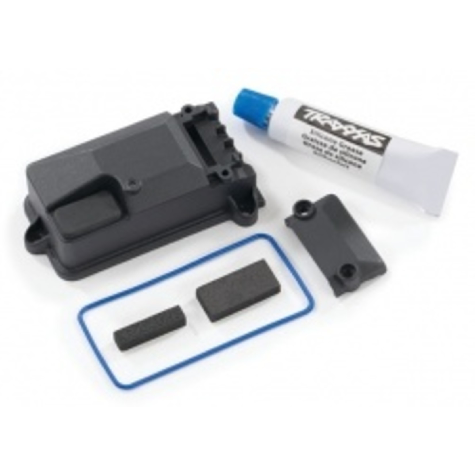 Traxxas Receiver box cover (for use only with #8224 receiver box & #2260 BEC)/ foam pads/ seals/ silicone grease