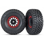 Traxxas Tires and wheels, assembled, glued (Method Race Wheels, black with red beadlock, BFGoodrich® Baja KR3 tires) (2)