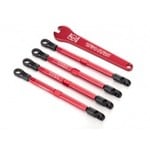 Traxxas Toe links, aluminum (red-anodized) (4) (assembled with rod ends and threaded inserts)