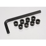 Traxxas Aluminum caps, pivot ball (threaded aluminum, hard-anodized with PTFE-coating) (8)/ hex wrench, 5mm