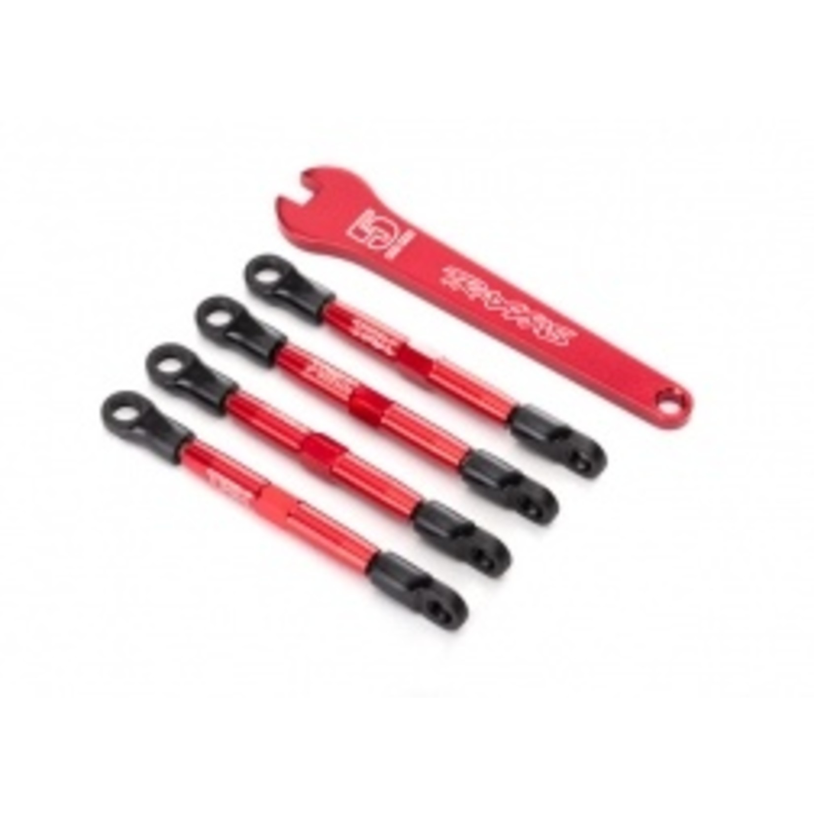 Traxxas Toe links, aluminum (red-anodized) (4) (assembled with rod ends and threaded inserts)