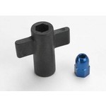 Traxxas Antenna crimp nut, aluminum (blue-anodized)/ antenna nut tools