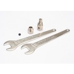 Traxxas Motor coupler, collet style/ GS 4x3 SS (with threadlock) (1)/ wrench, 10mm (2)