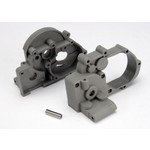 Traxxas Gearbox halves (l&r) (gray) w/ idler gear shaft