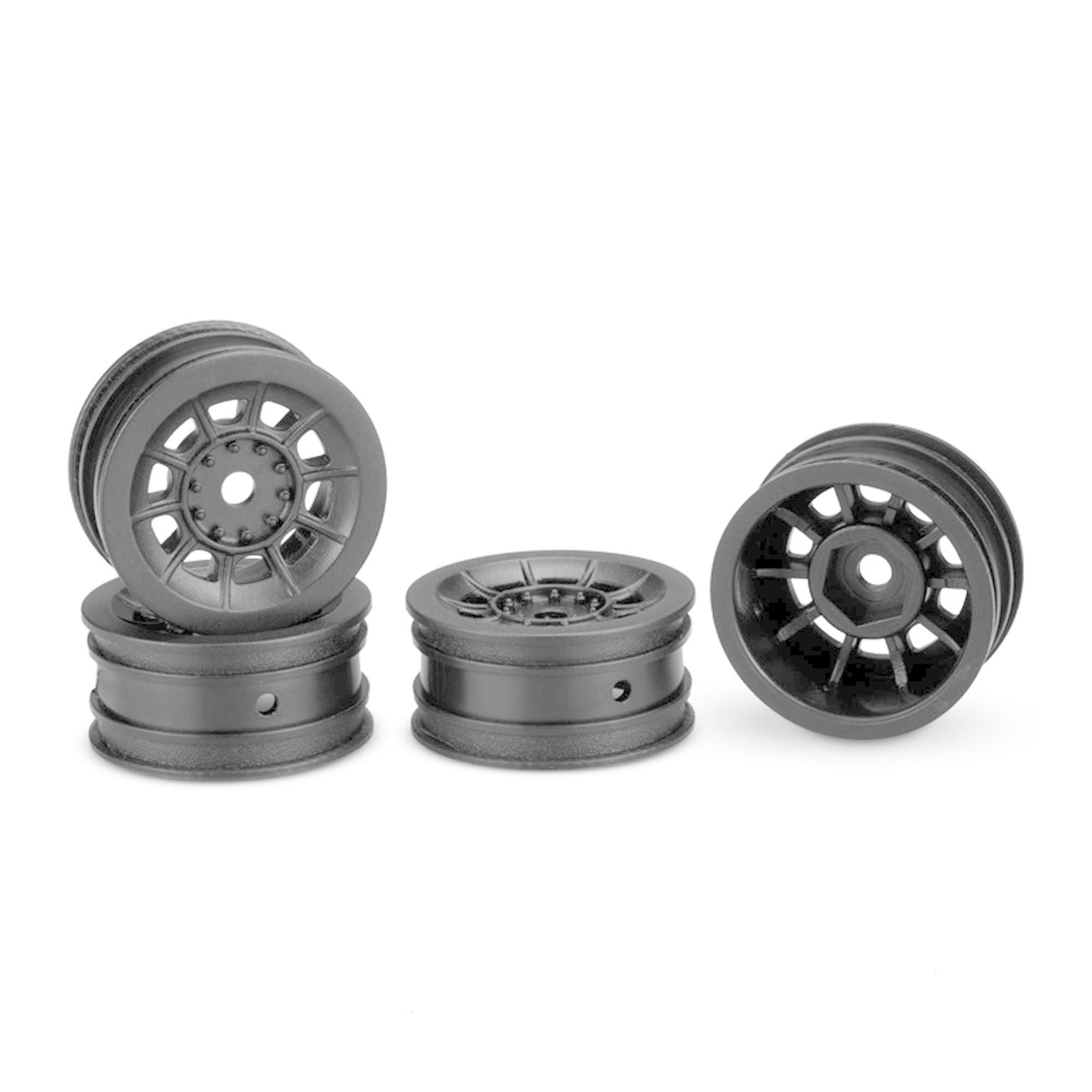 JConcepts 1/24 Hazard Front/Rear 1.0" Wheels, Black (4): SCX24