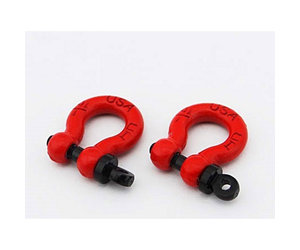 4 Hot Racing ACC80802 1/10 Scale Aluminum Red Tow Shackle D-Rings 