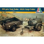 Italeri 1:35 250 Gal. S Tank Trailer and M101 Cargo Trailer