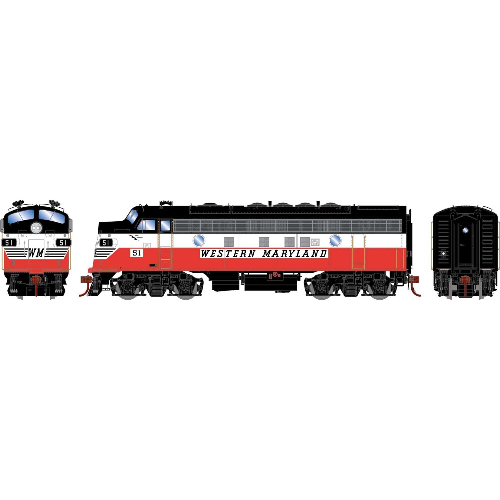 Athearn Genesis HO F3A with DCC & Sound, WM #51