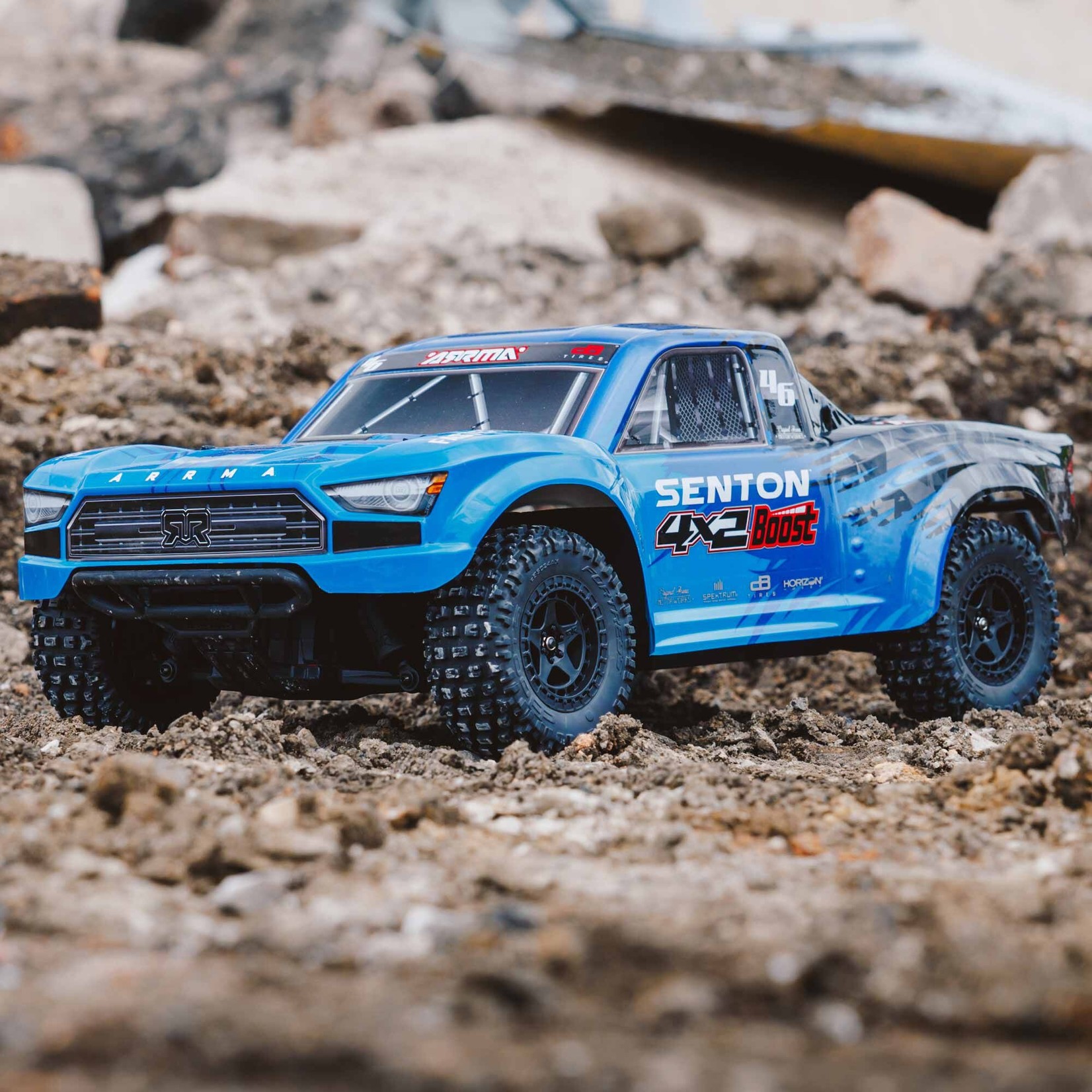 Arrma 1/10 SENTON 4X2 BOOST MEGA 550 Brushed Short Course Truck RTR with Battery & Charger, Blue