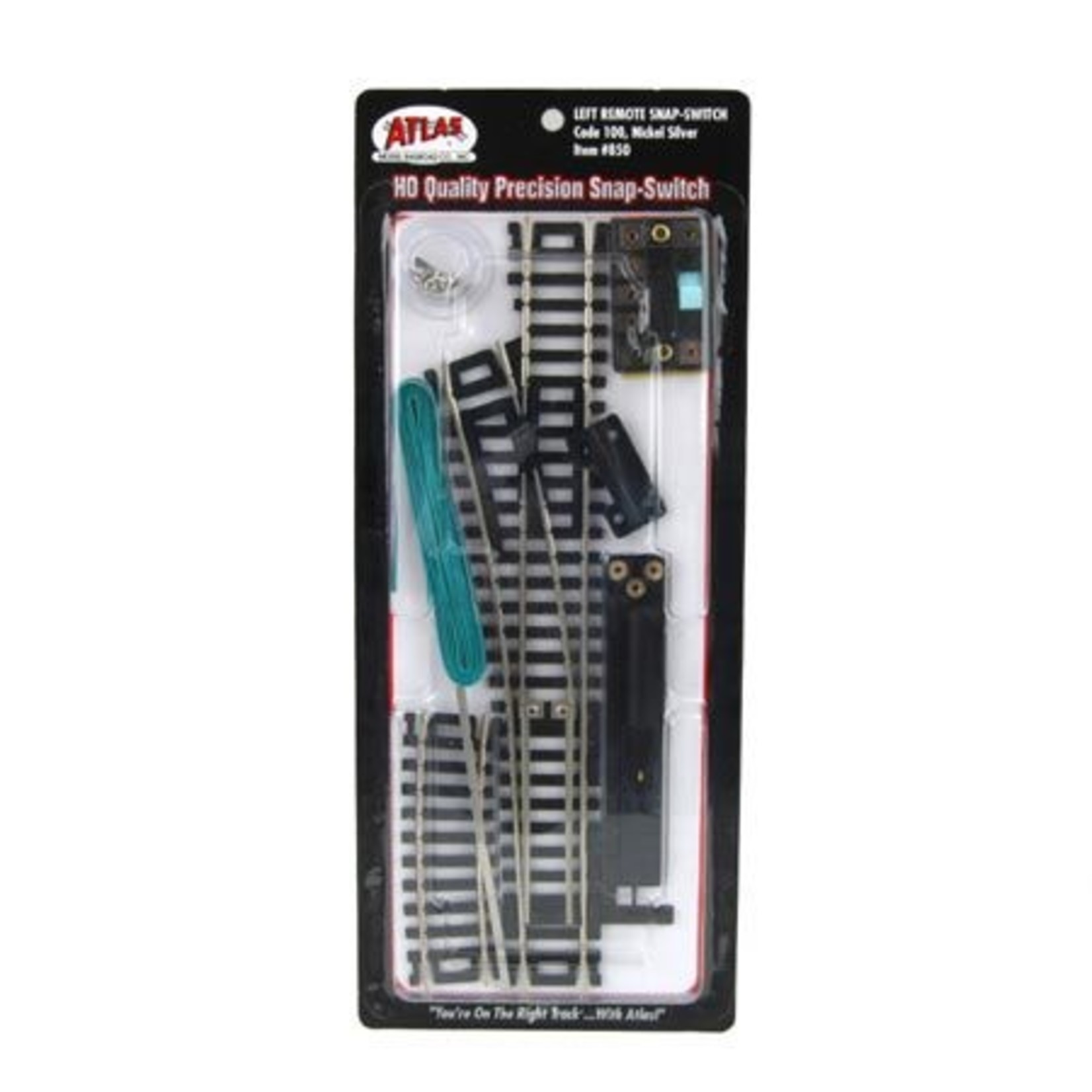 thumbnail image 2 of Atlas HO Scale Code 100 Remote Left-Hand Turnout – Model Train Track, Silver, 11-inch 2 of 3