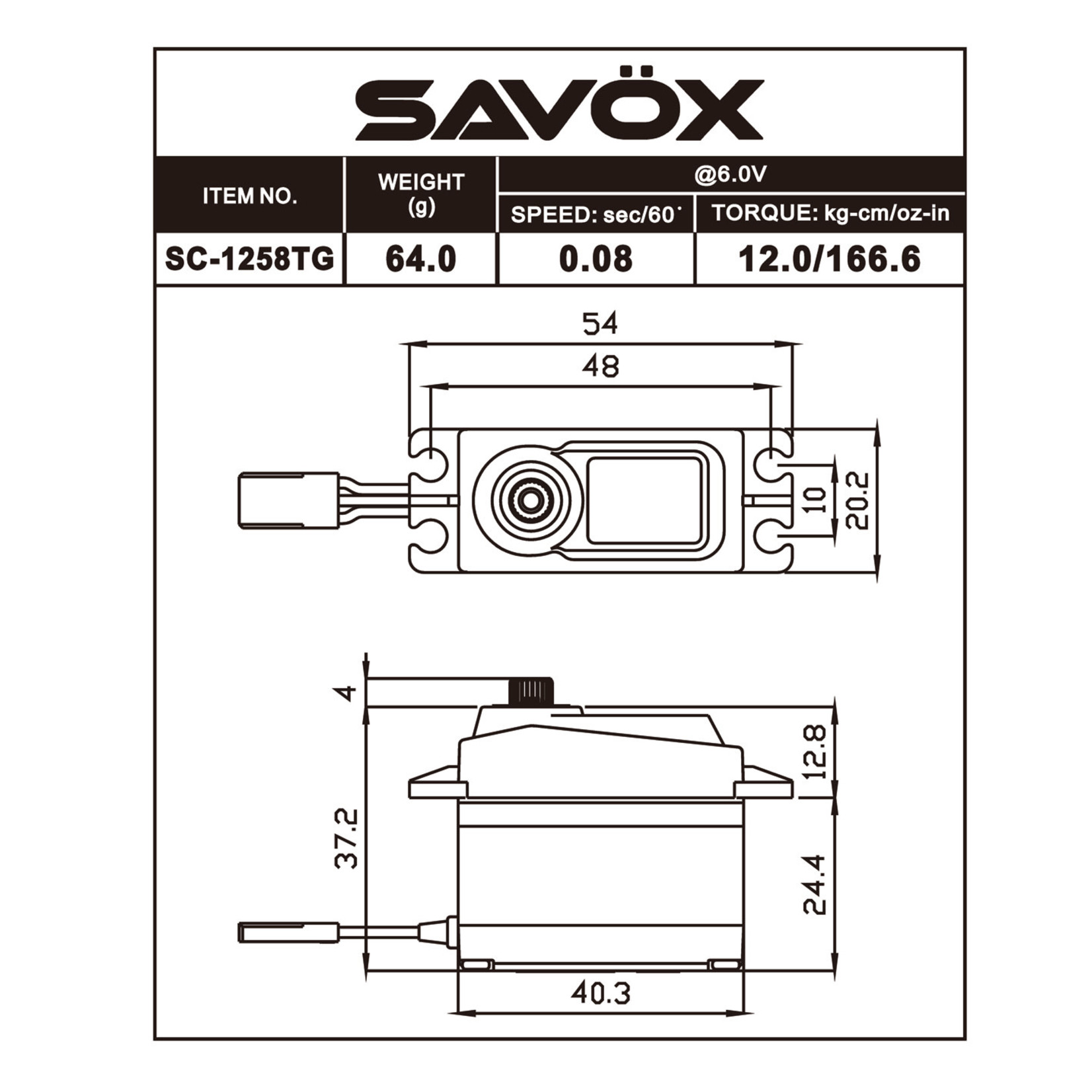 Savox SC-1258TG Black Edition