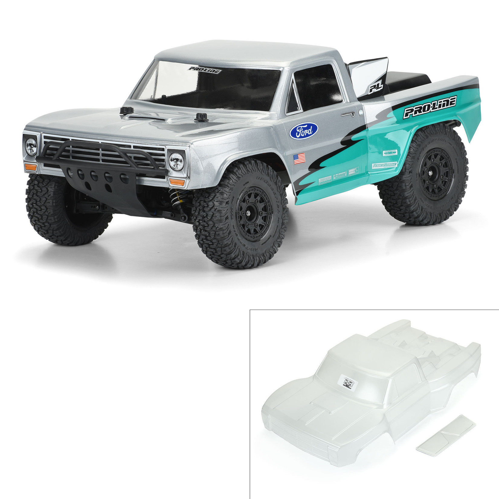 Pro-Line 1/10 Pre-Cut 1967 Ford F-100 Race Truck Clear Body: Short Course