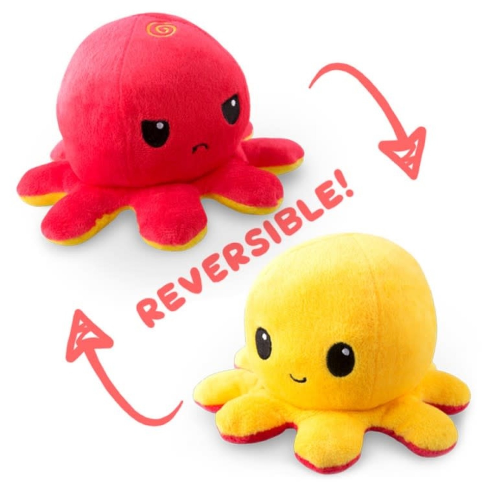 teeturtle Reversible Octopus Plush: RD & YE