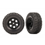 Traxxas TRX-4M Tires & wheels, assembled (black 1.0" wheels, BFGoodrich® Mud-Terrain™ T/A® KM3 2.2x1.0" tires) (2)