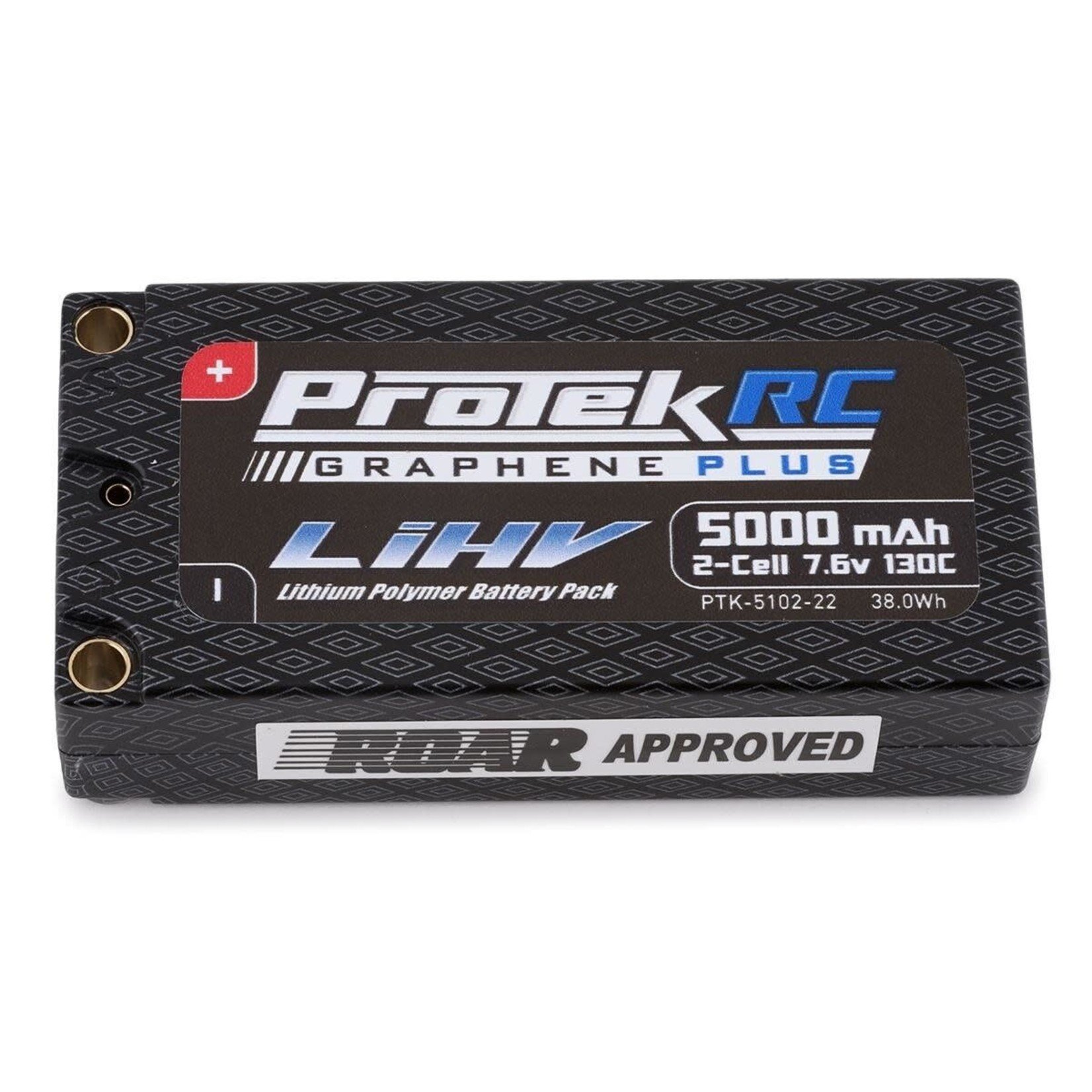 ProTek RC 2S 130C Low IR Si-Graphene + HV Shorty LiPo Battery (7.6V/5000mAh) w/5mm Connectors (ROAR Approved)