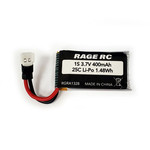 Rage R/C 3.7V 400mAh 25C LiPo Battery; Micro Warbirds, Tempest 600, Super Cub MX, Super Cub MX4