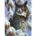 Dimensions Winter Watch (Owl in Tree Snow Scene) Paint by Number (11"x14")