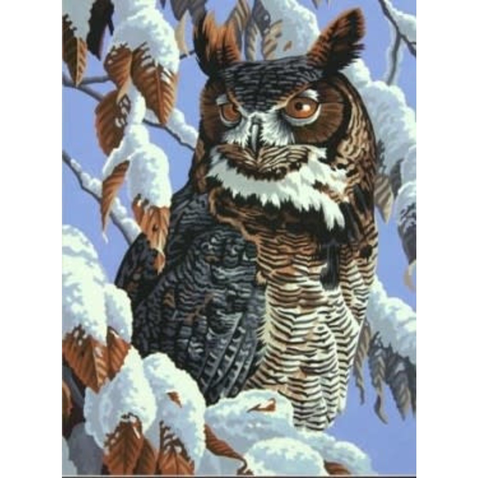 Dimensions Winter Watch (Owl in Tree Snow Scene) Paint by Number (11"x14")