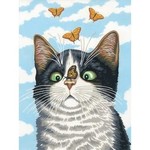 Dimensions Hugo Hege the Cat & Butterflies Paint by Number (9"x12")