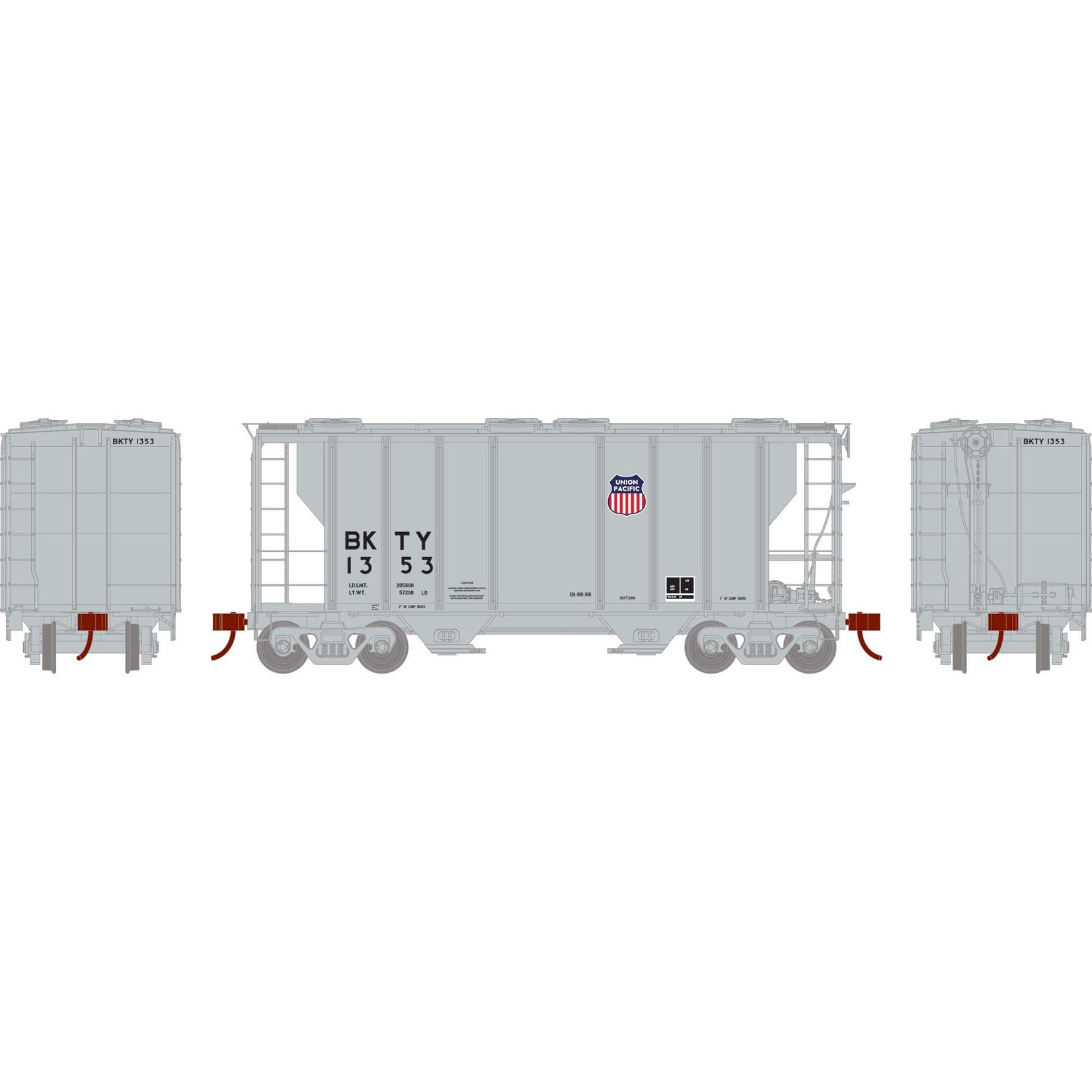 Athearn HO RTR PS-2 2600 Covered Hopper, UP #1353