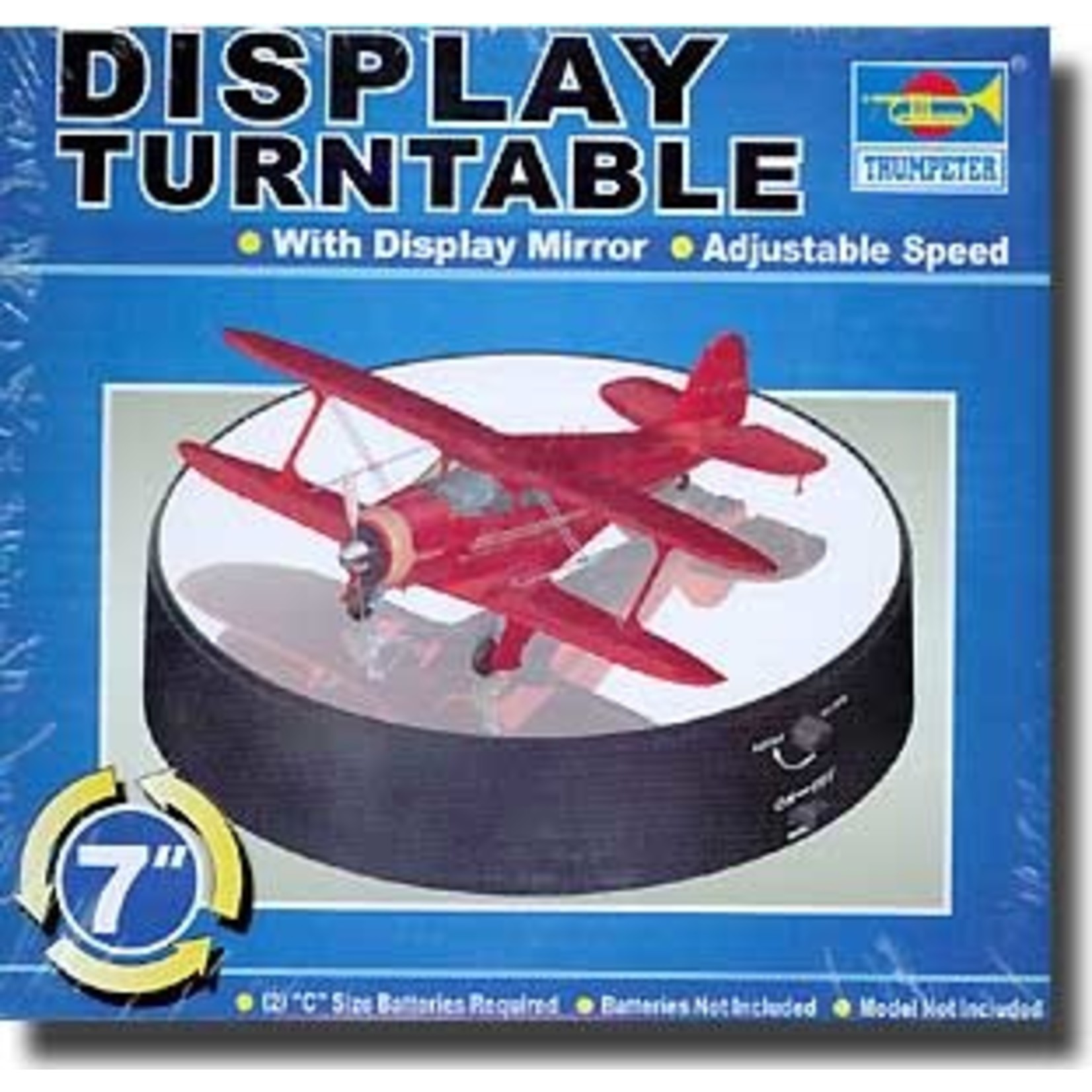 Battery Operated Round Mirrored Display Turntable for Model Kits (7"Dia)