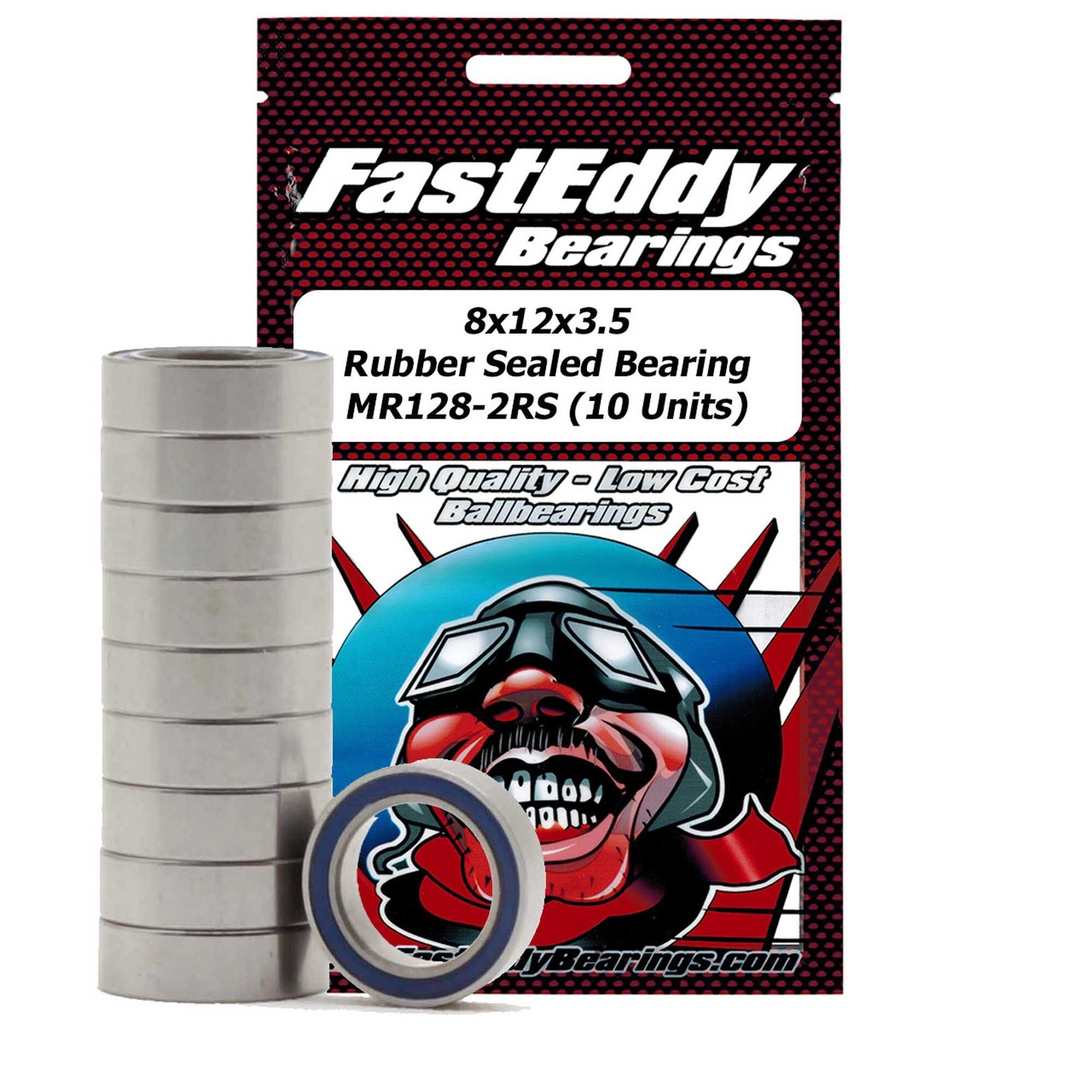 Fast Eddy 8x12x3.5 Rubber Sealed Bearing, MR128-2RS *EACH*