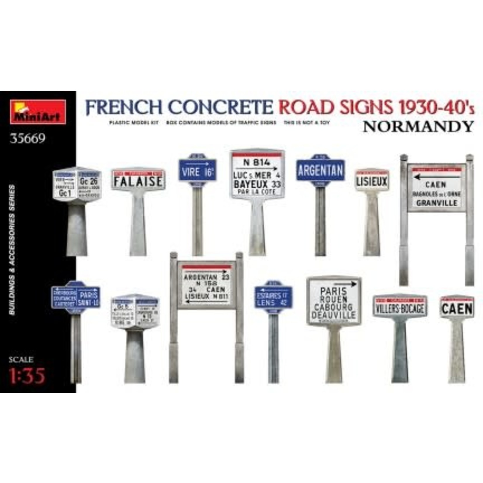MiniArt 1/35 French Concrete Road Signs Normandy 1930-40s