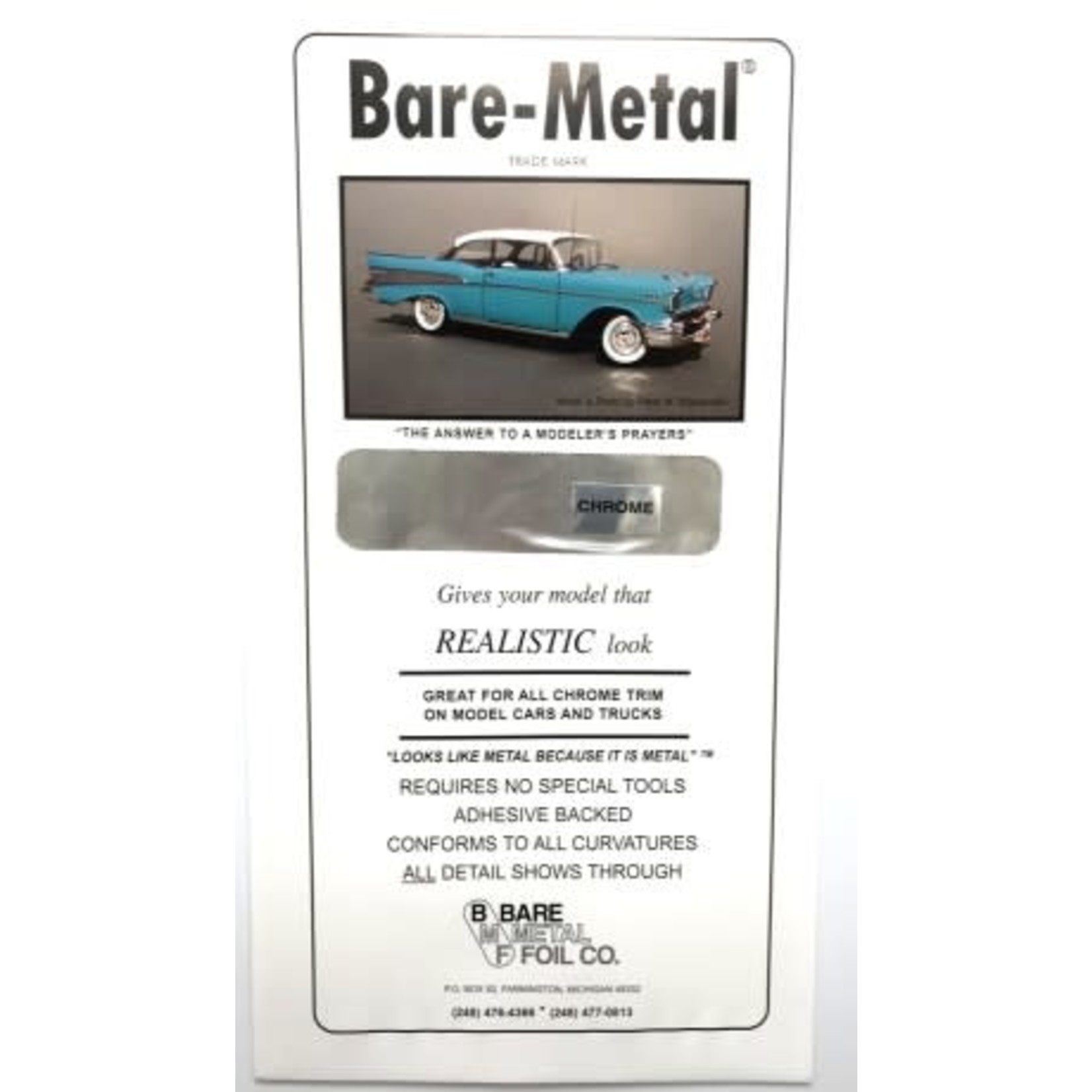 Bare-Metal 6 x 11 Thin Sheet Chrome Foil