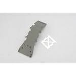 Traxxas Skidplate, front plastic (grey)/ stainless steel plate