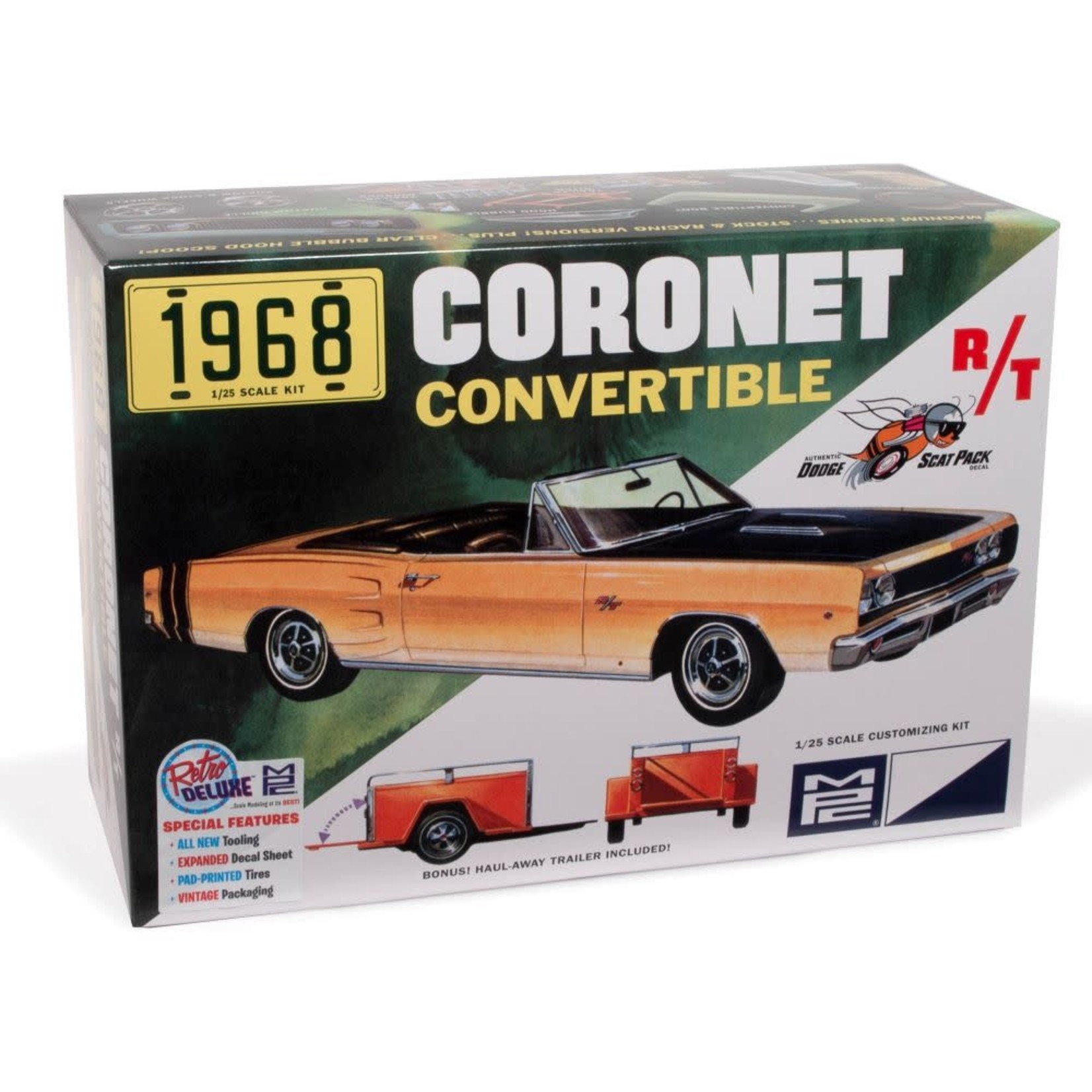 MPC 1/25 1968 Dodge Coronet Convertible w/Trailer