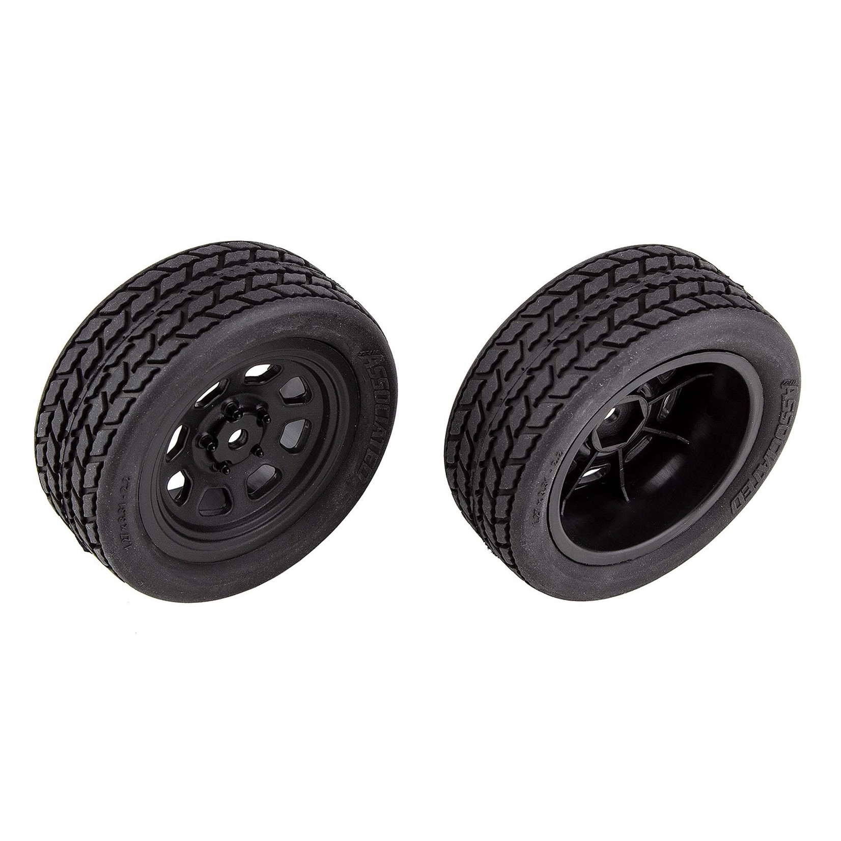 Team Associated SR10 Front Wheels with Street Stock Tires, mounted