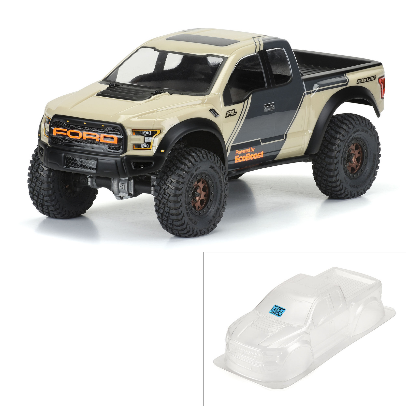 Pro-Line 1/10 2017 Ford F-150 Raptor Clear Body 12.3" (313mm) WB Crwlrs