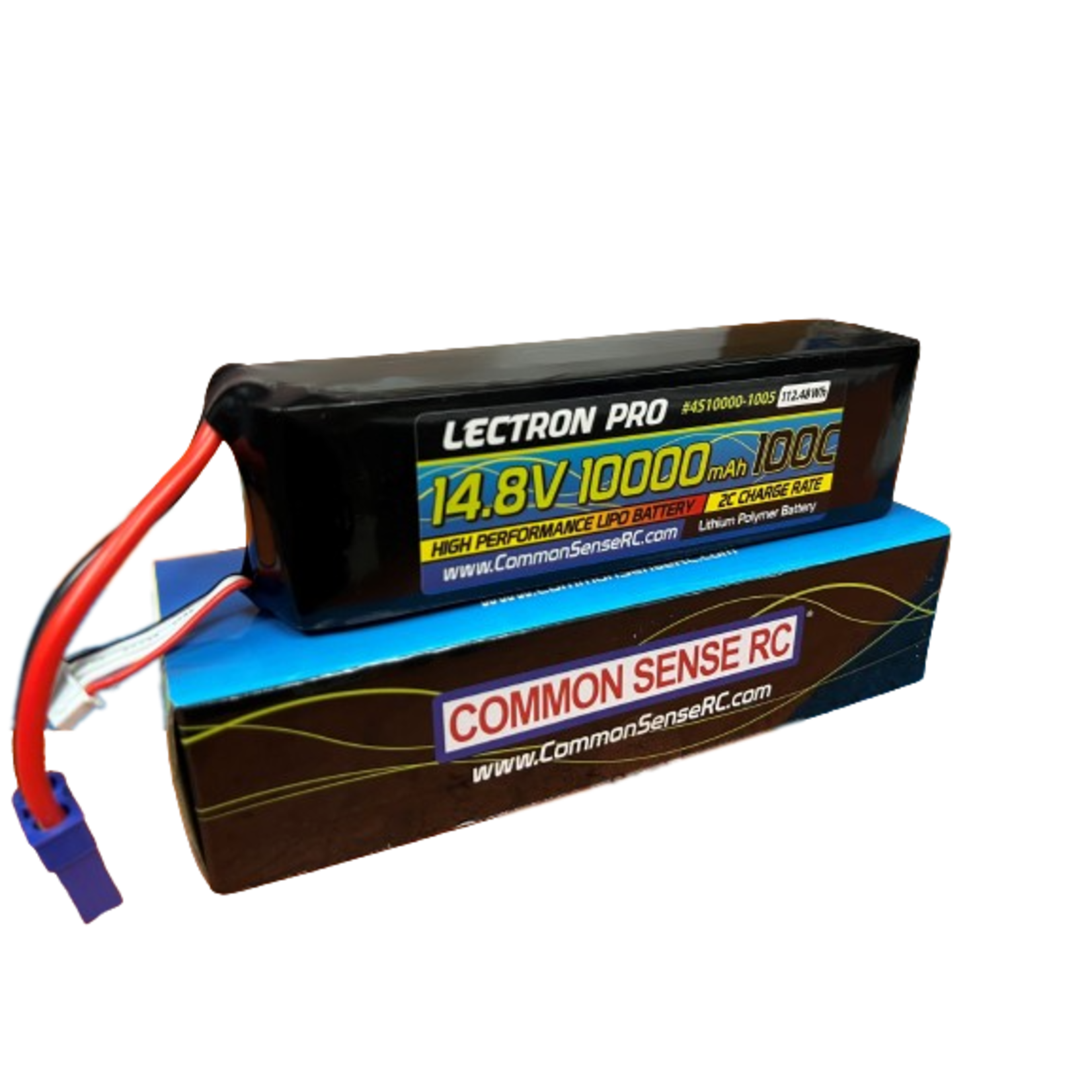 Common Sense RC Lectron Pro 14.8V 10000mAh 100C Soft Case Lipo Battery with EC5 Connector