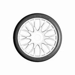 GRP Tyres GT - TO4 Slick Belted Pre-Mounted 1/8 Buggy Tires (White) (2) (XM2) w/RIGID Wheel