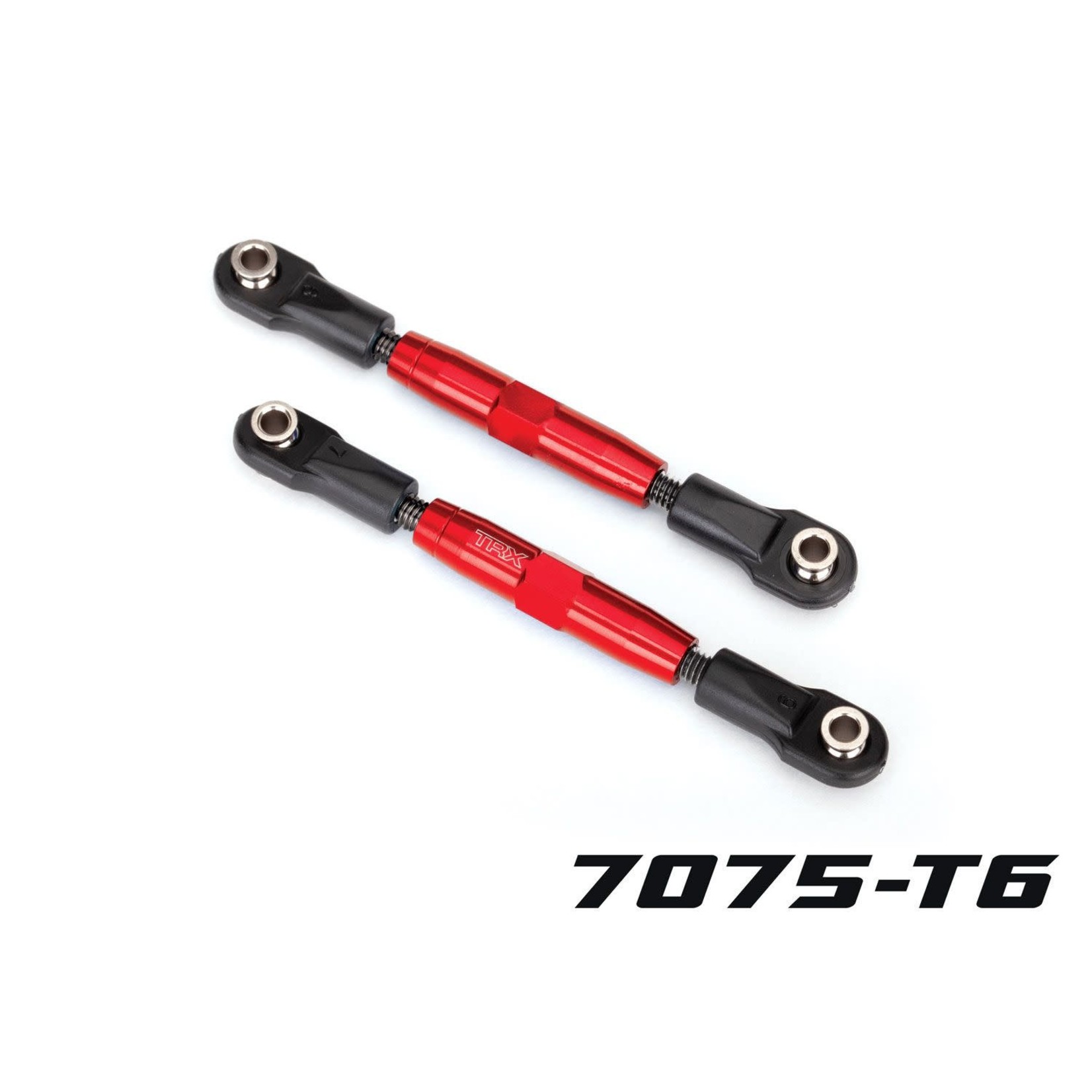 Traxxas Camber links, front (TUBES red-anodized, 7075-T6 aluminum, stronger than titanium) (83mm) (2)