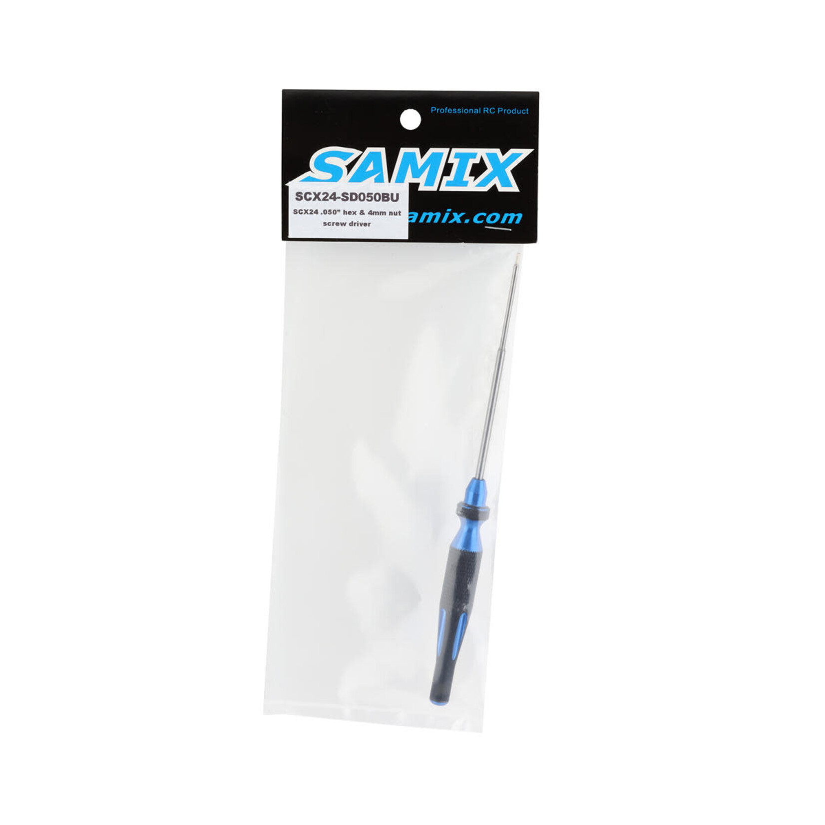 Samix SCX24 2-in-1 Hex Wrench/Nut Driver (Blue) (.050" Hex/4mm Nut)
