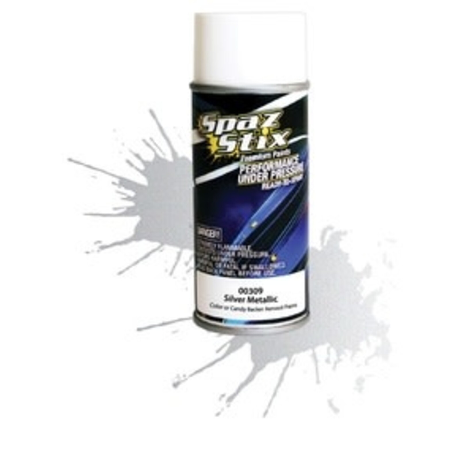 Spaz Stix Metallic Silver/"Candy" Backer, Aerosol Paint, 3.5oz Bottle