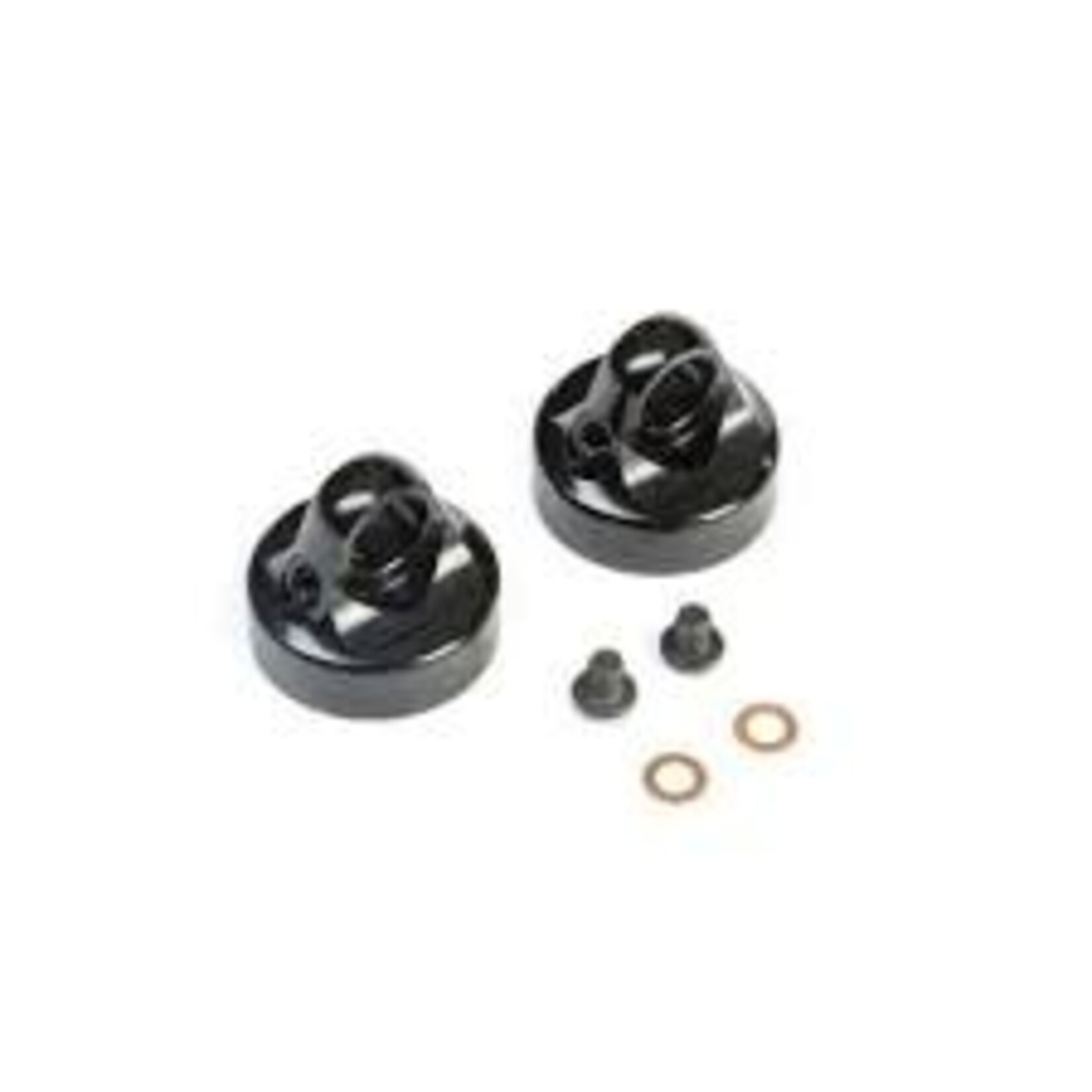 Team Losi Racing (TLR) Flat Bleeder Shock Caps, Aluminum, G3 (2)