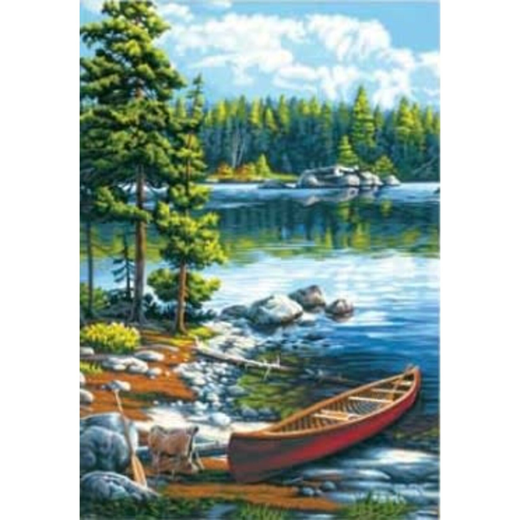 Dimensions Canoe by the Lake Paint by Number (14"x20")