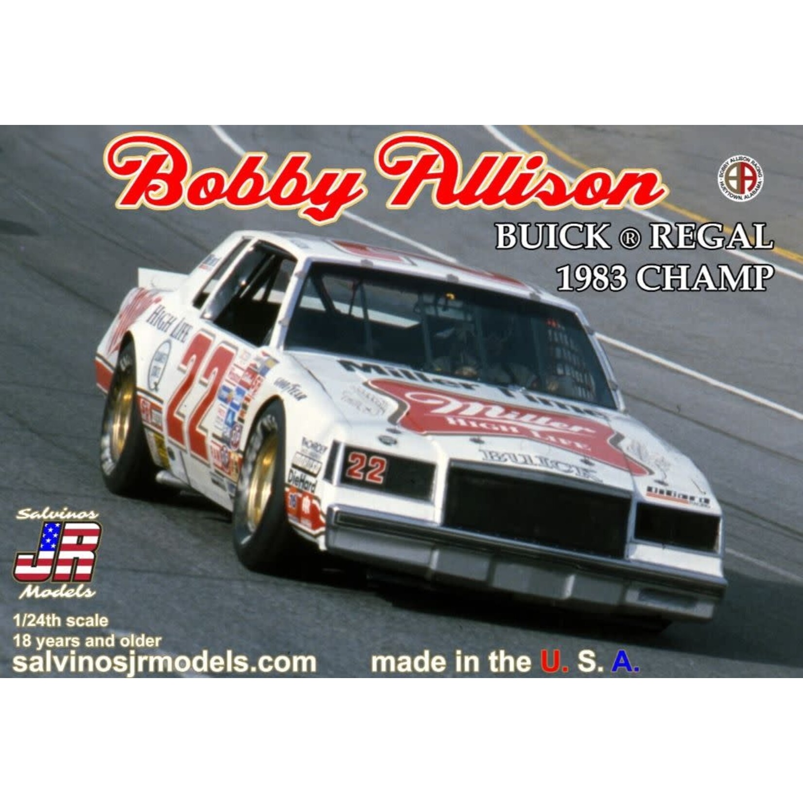 Salvinos Jr Models 1/24 Bobby Allison #22 1983 Buick Regal Champion Race Car