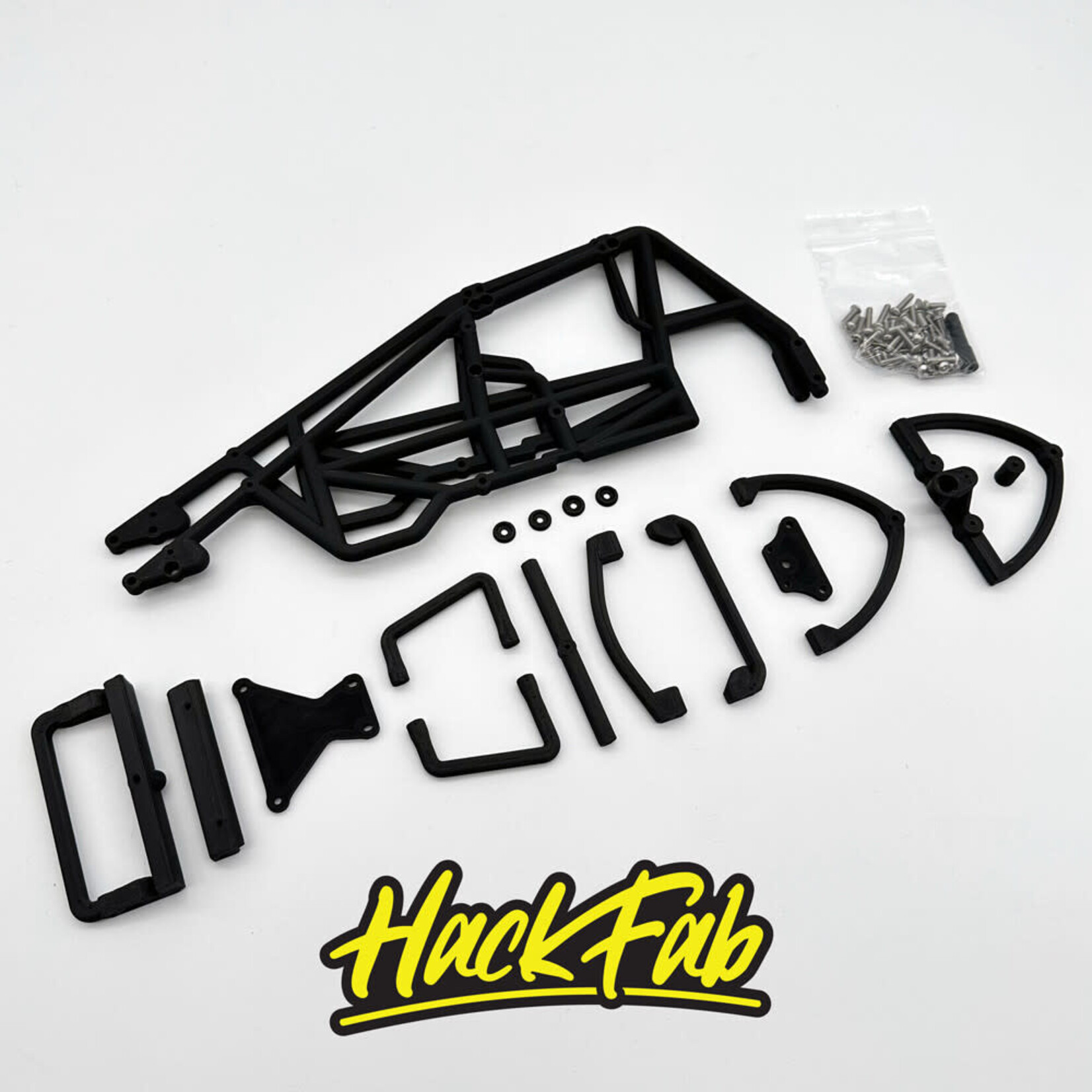 Hack Fab Losi Mini-B bolt-on Sprint Car cage - Silver
