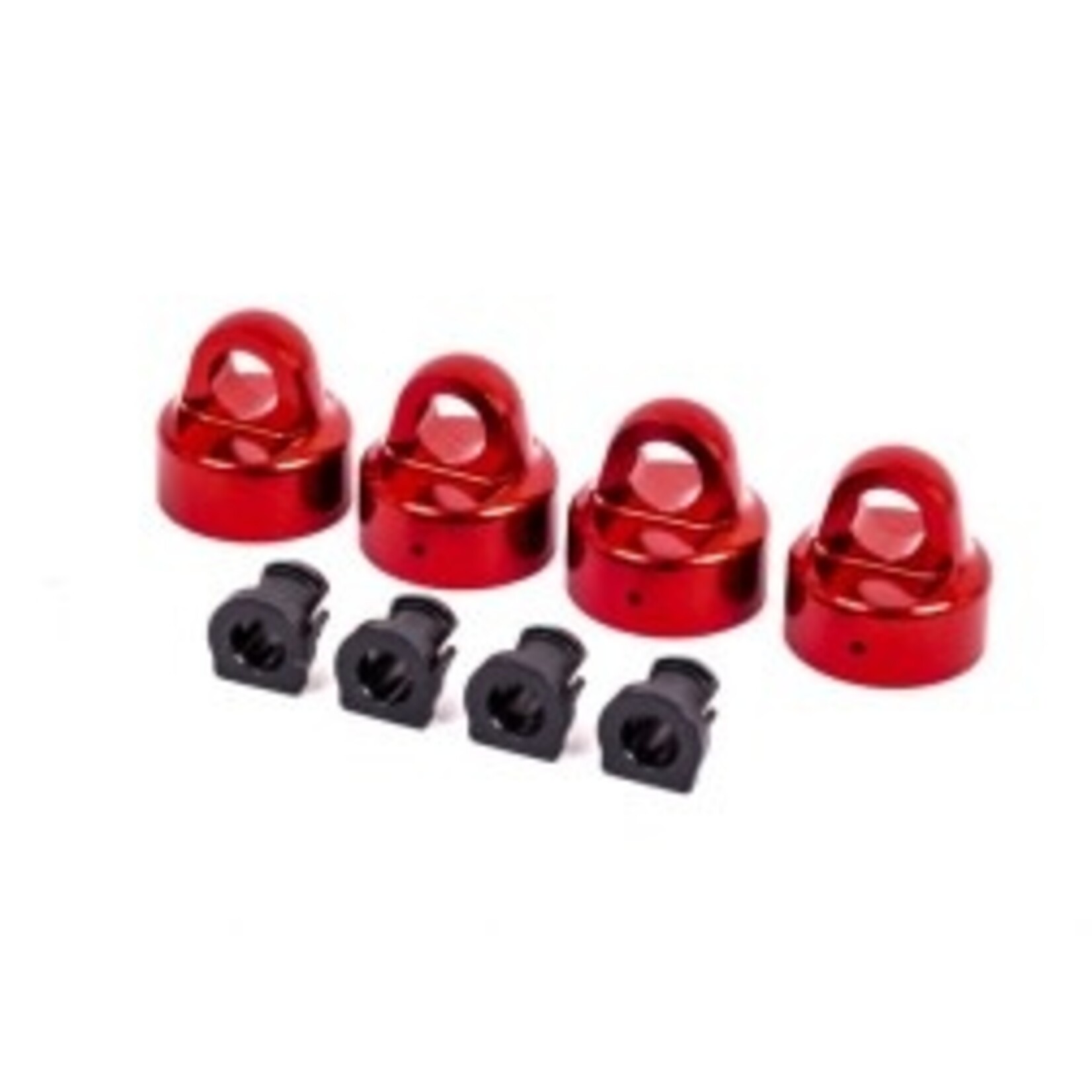 Traxxas Shock caps, aluminum (red-anodized), GT-Maxx® shocks (4)