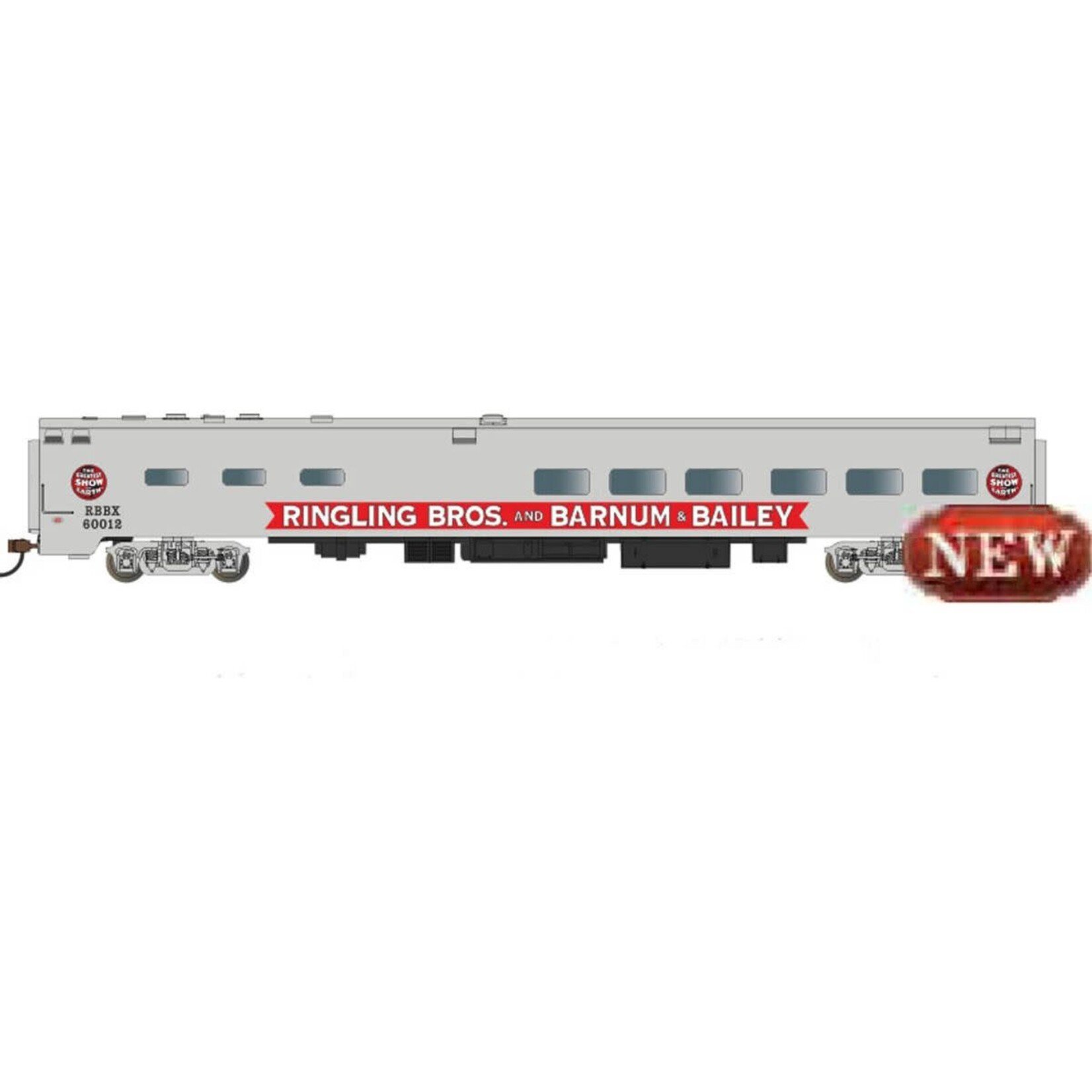 Bachmann HO RINGLING 85’ Dining Pie Car Red Unit #60012 w/Lighted Int
