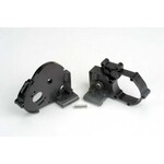 Traxxas Gearbox halves (l&r) (black) w/ idler gear shaft