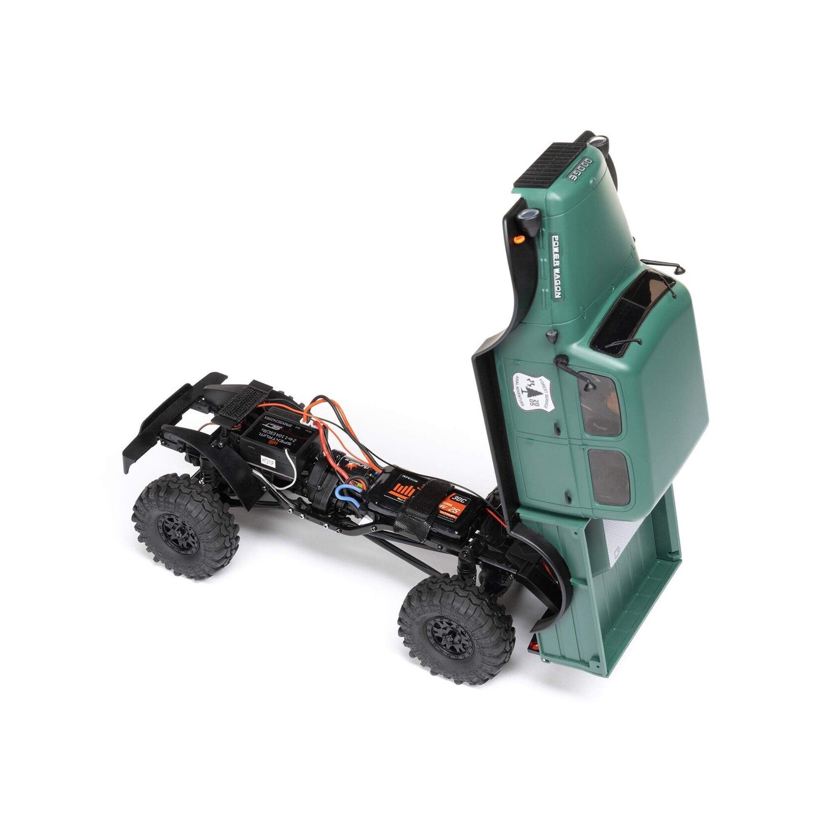 Axial SCX24 40's 4 Door Dodge Power Wagon, Green: 1/24 4WD-RTR